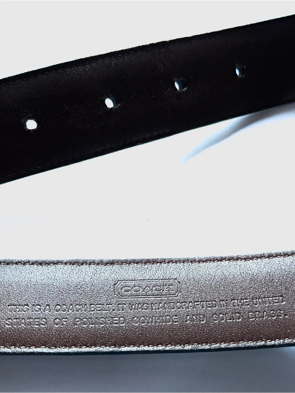 Coach Men's Black Leather Handcrafted Belt
